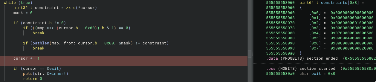 constraints on the set bits